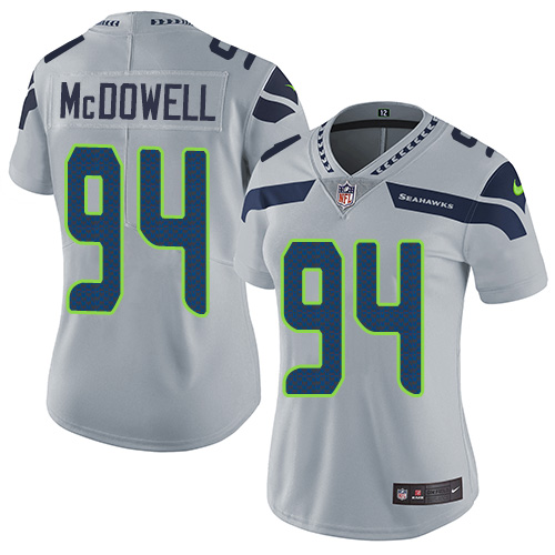 Nike Seahawks #94 Malik McDowell Grey Alternate Women's Stitched NFL Vapor Untouchable Limited Jersey